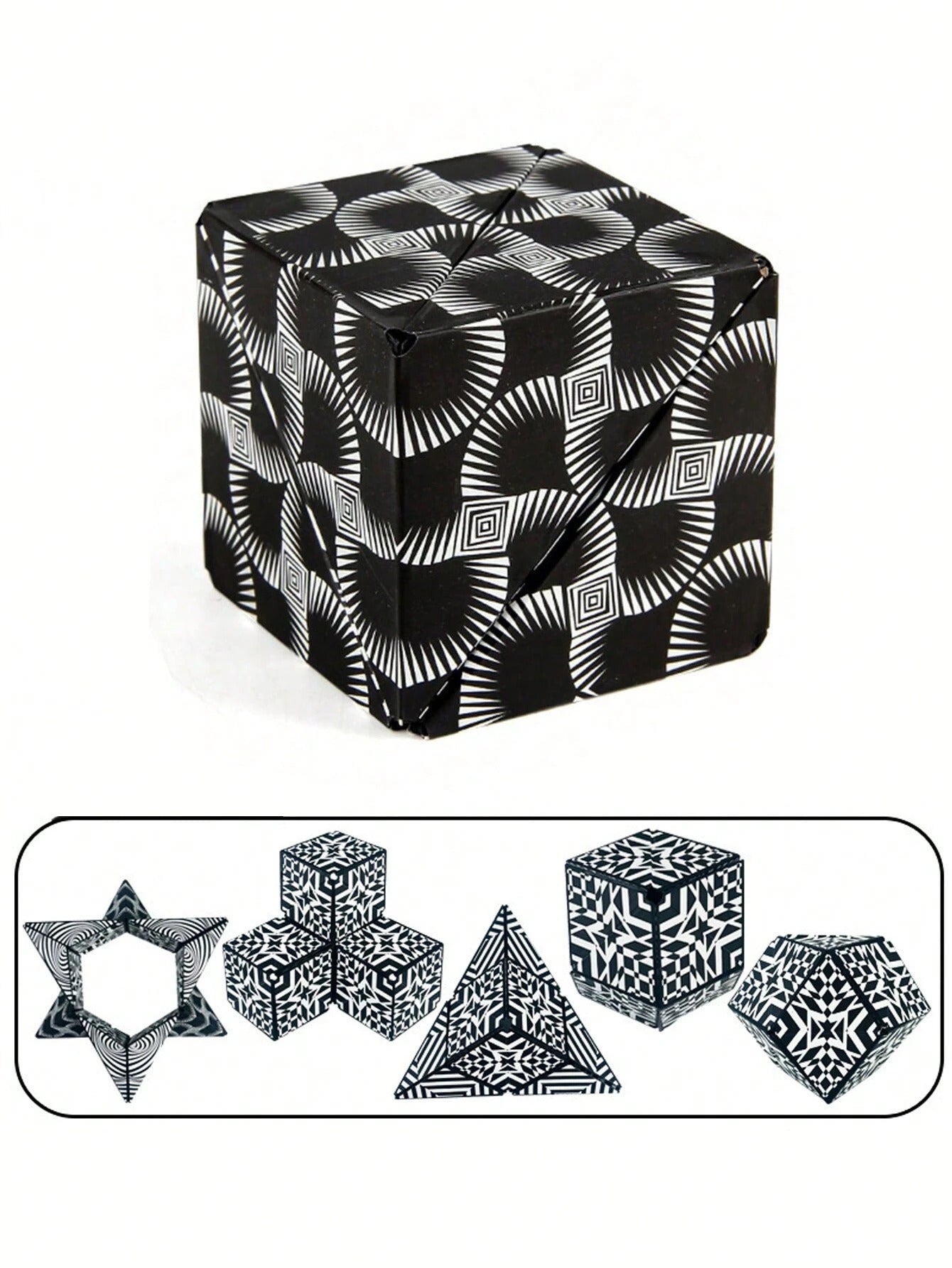 Magnetic 3D Magic Cube Puzzle Schwarz & Weiß - Wiztex.de