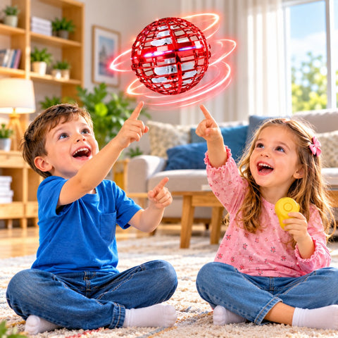 Flynova Pro Bola voladora con mando a distancia, pelota flotante de mano (rojo)