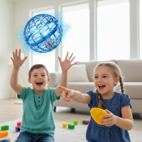 Flynova Pro Fliegender Ball mit Fernbedienung Handheld Schwebeball (Blau)