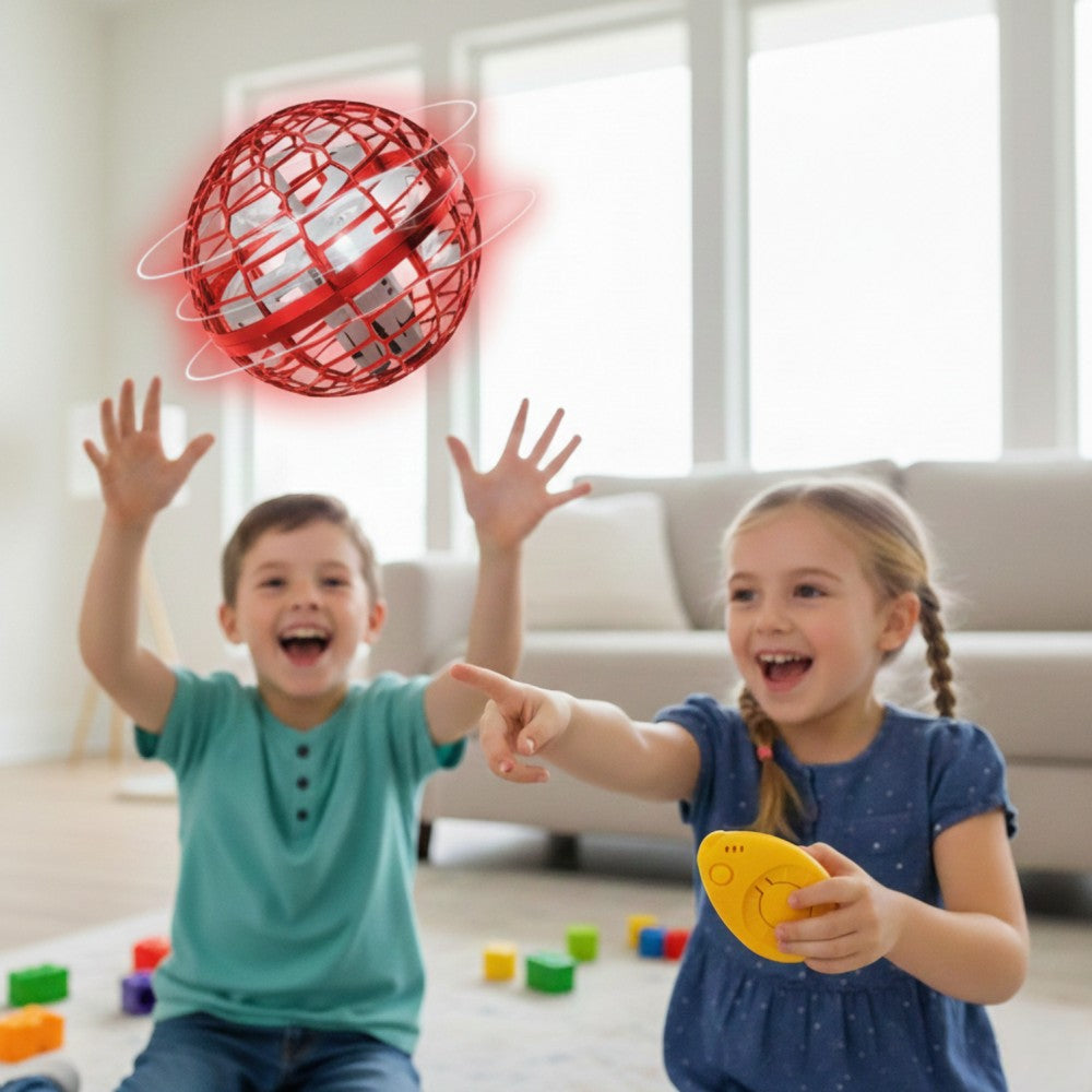 Flynova Pro Fliegender Ball mit Fernbedienung Handheld Schwebeball (Rot)
