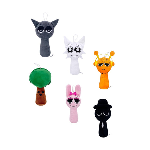 Sprunki Plüschtier (Schwarz-Weiß Set 6, 6er-Pack) - Wiztex.de