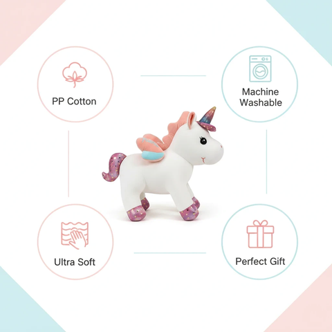 Einhorn Plüschtier 28 cm Weiß - Wiztex.de