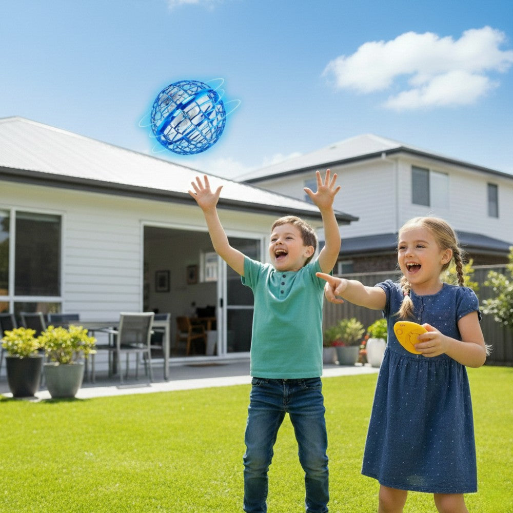 Flynova Pro Fliegender Ball mit Fernbedienung Handheld Schwebeball (Blau)