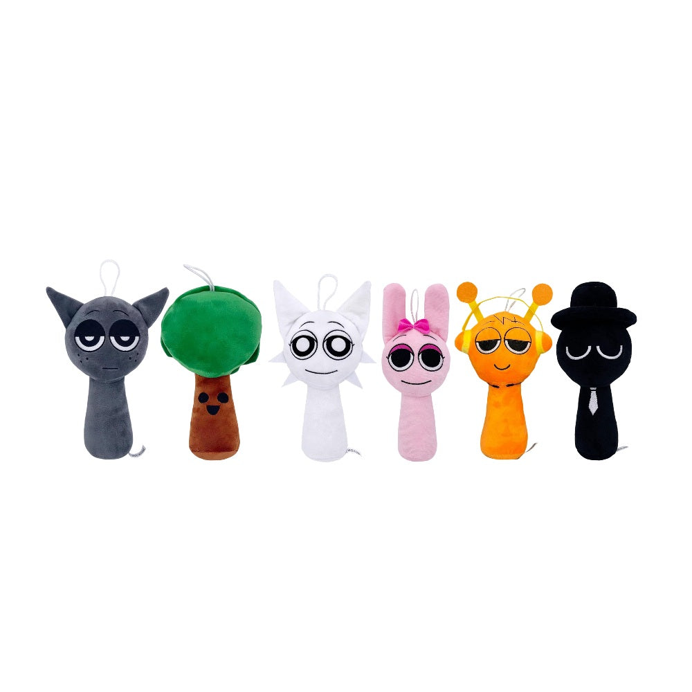 Sprunki Plüschtier (Schwarz-Weiß Set 6, 6er-Pack) - Wiztex.de