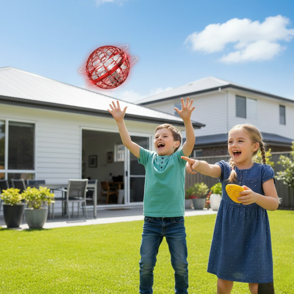 Flynova Pro Fliegender Ball mit Fernbedienung Handheld Schwebeball (Rot)