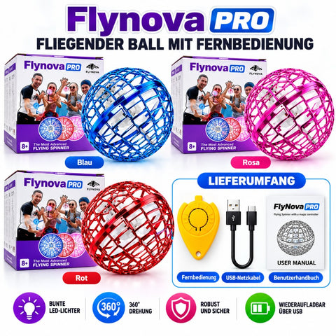 Flynova Pro Bola voladora con mando a distancia, bola flotante de mano (morado)