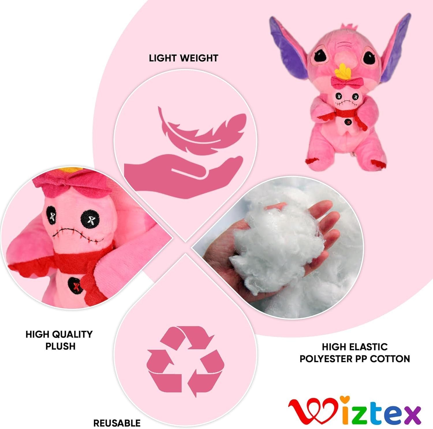 Disney Stitch 26 cm Plüschtier Rosa - Wiztex.de