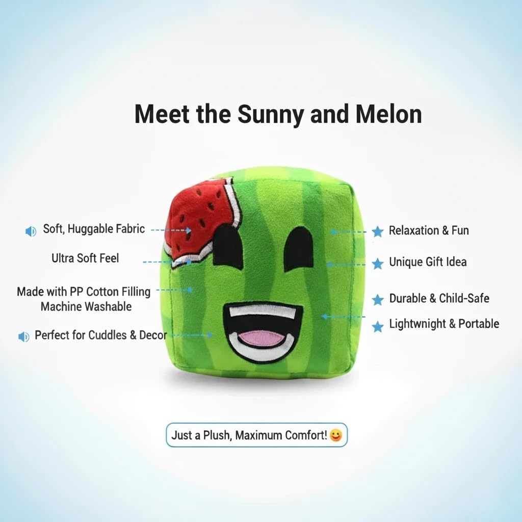Sunny and Melon Square Plüschtier (Grün) - Wiztex.de