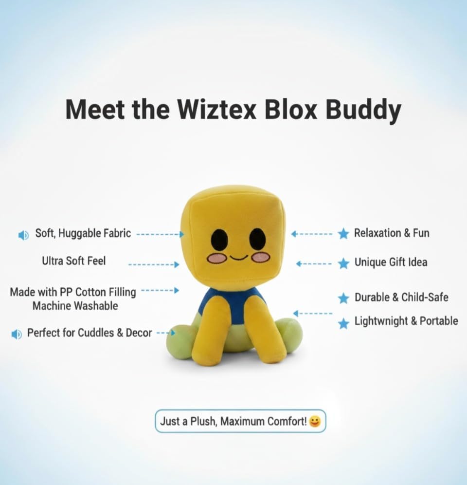 wiztex Becon Blox Buddy Plüschtier (Gelb) - Wiztex.de