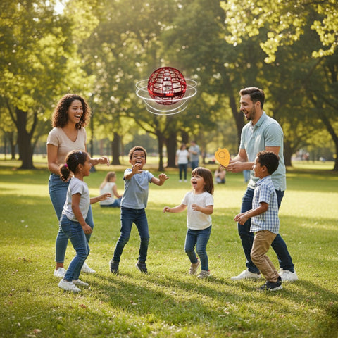 Flynova Pro Fliegender Ball mit Fernbedienung Handheld Schwebeball (Rot)