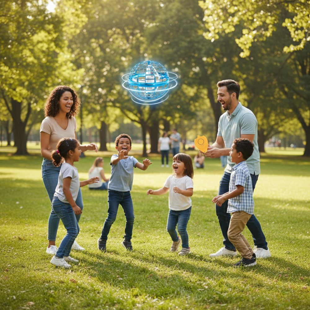 Flynova Pro Fliegender Ball mit Fernbedienung Handheld Schwebeball (Blau)