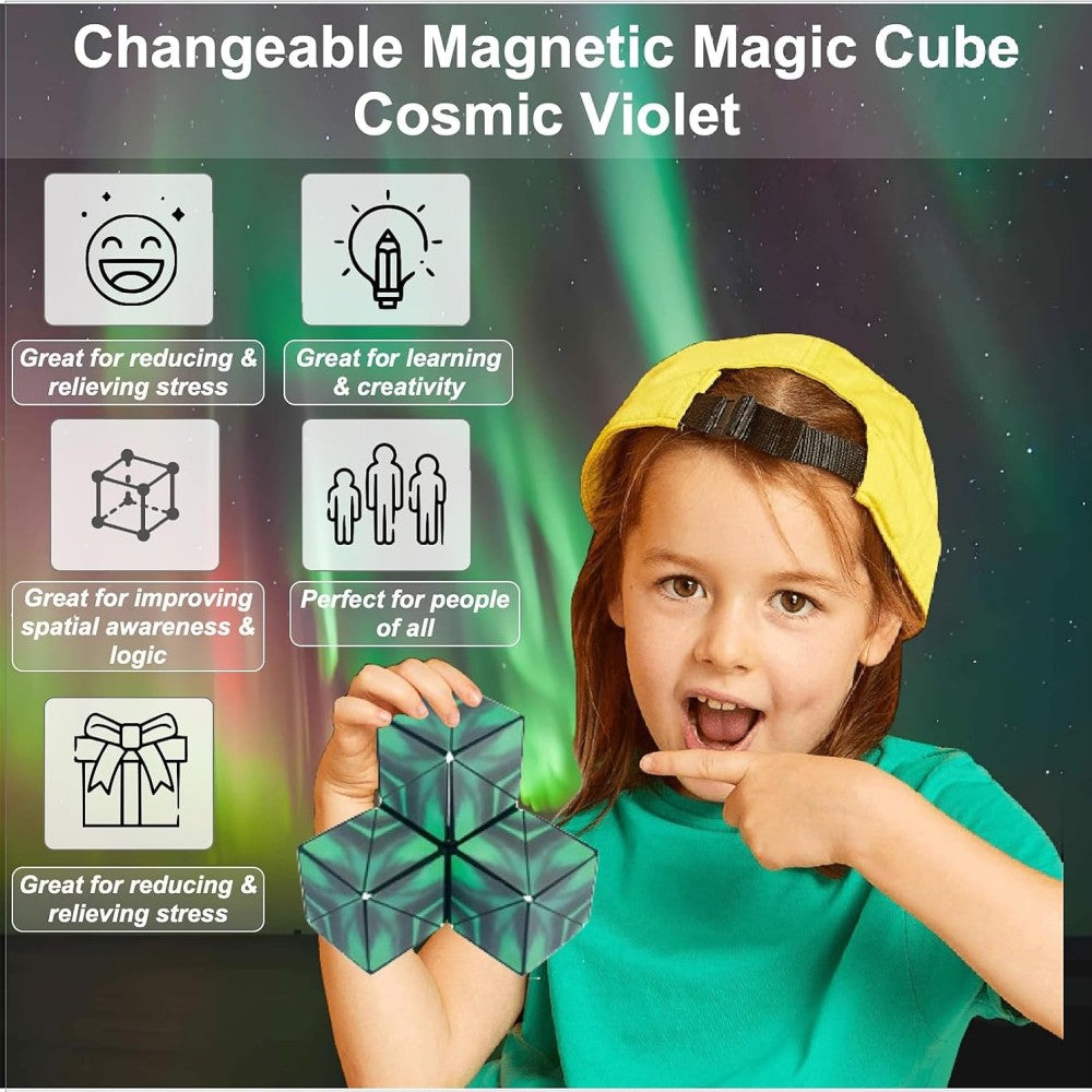 Magnetic 3D Magic Cube Puzzle Grün Kristall - Wiztex.de