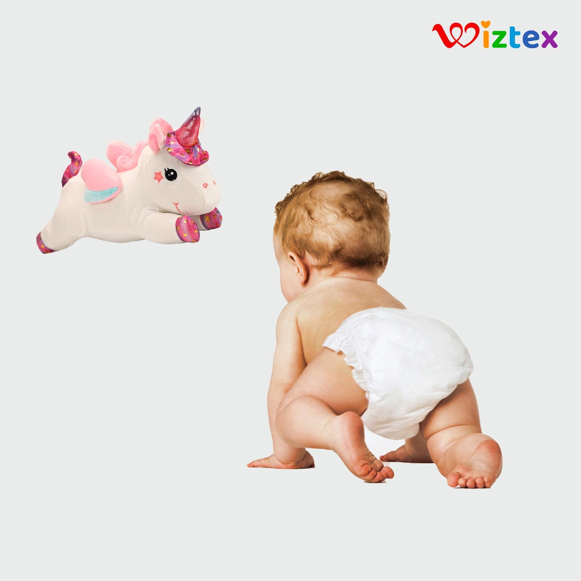 Einhorn Plüschtier 40 cm Geschenk für Kinder Weiß - Wiztex.de
