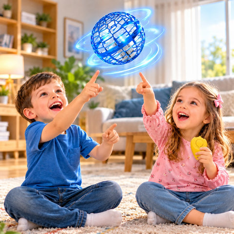 Flynova Pro Bola voladora con control remoto, esfera flotante de mano (azul)