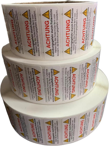 Warnaufkleber gegen Erstickungsgefahr – 45 mm x 15 mm, selbstklebend 5000