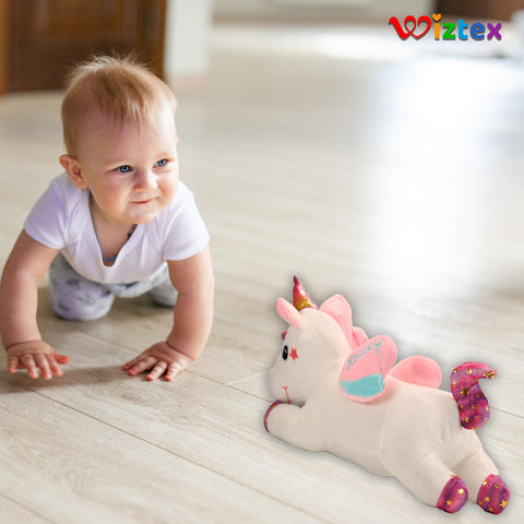 Einhorn Plüschtier 40 cm Geschenk für Kinder Weiß - Wiztex.de