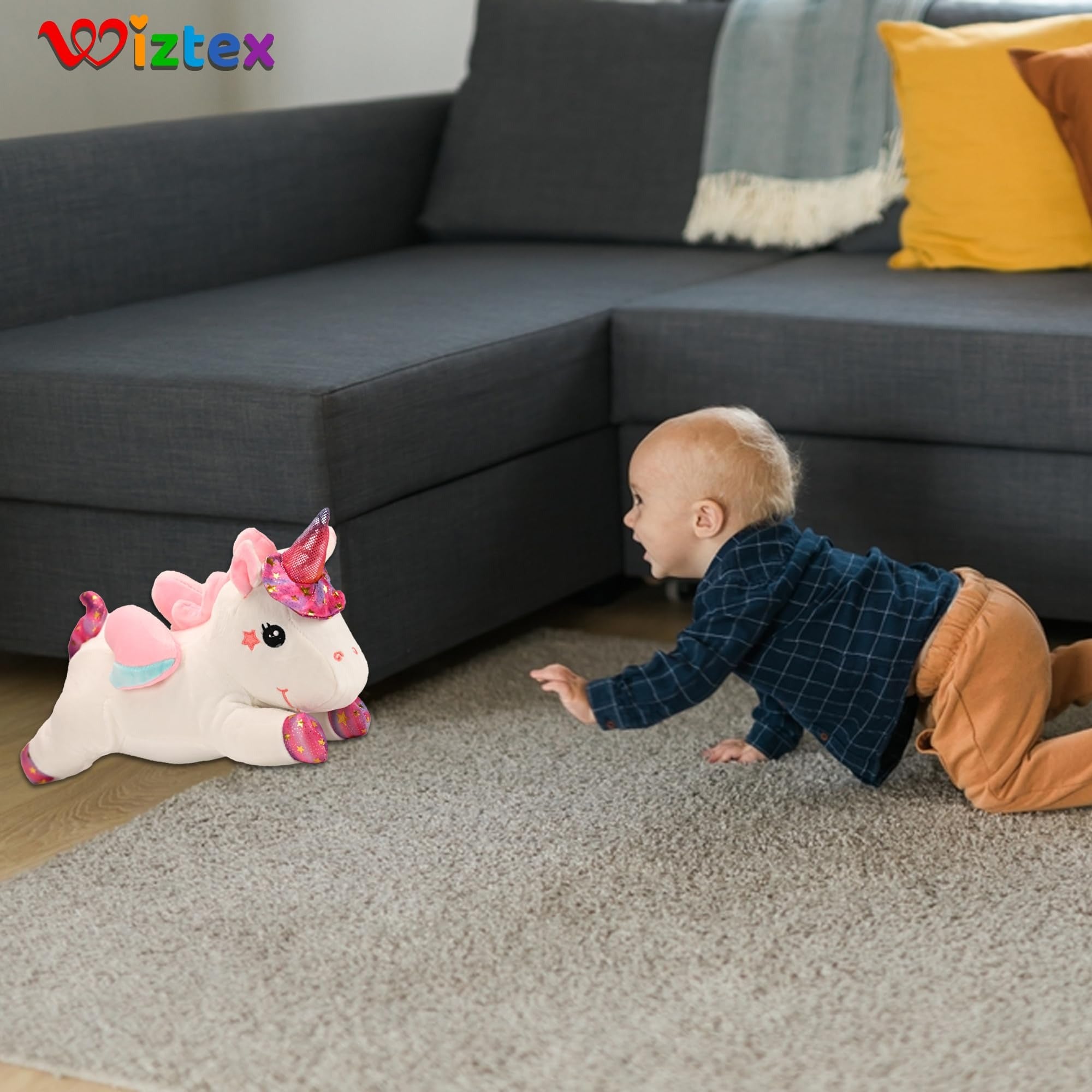 Einhorn Plüschtier 40 cm Geschenk für Kinder Weiß - Wiztex.de