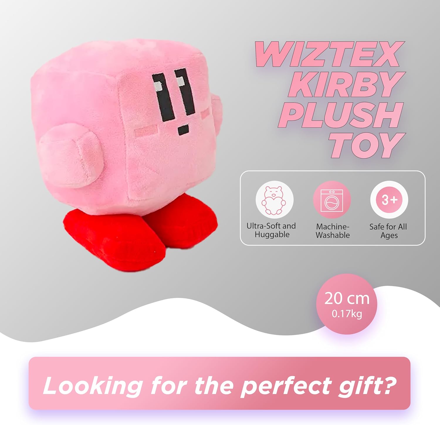 Kirby Plüschtier Geschenk für Kinder (Rosa) - Wiztex.de