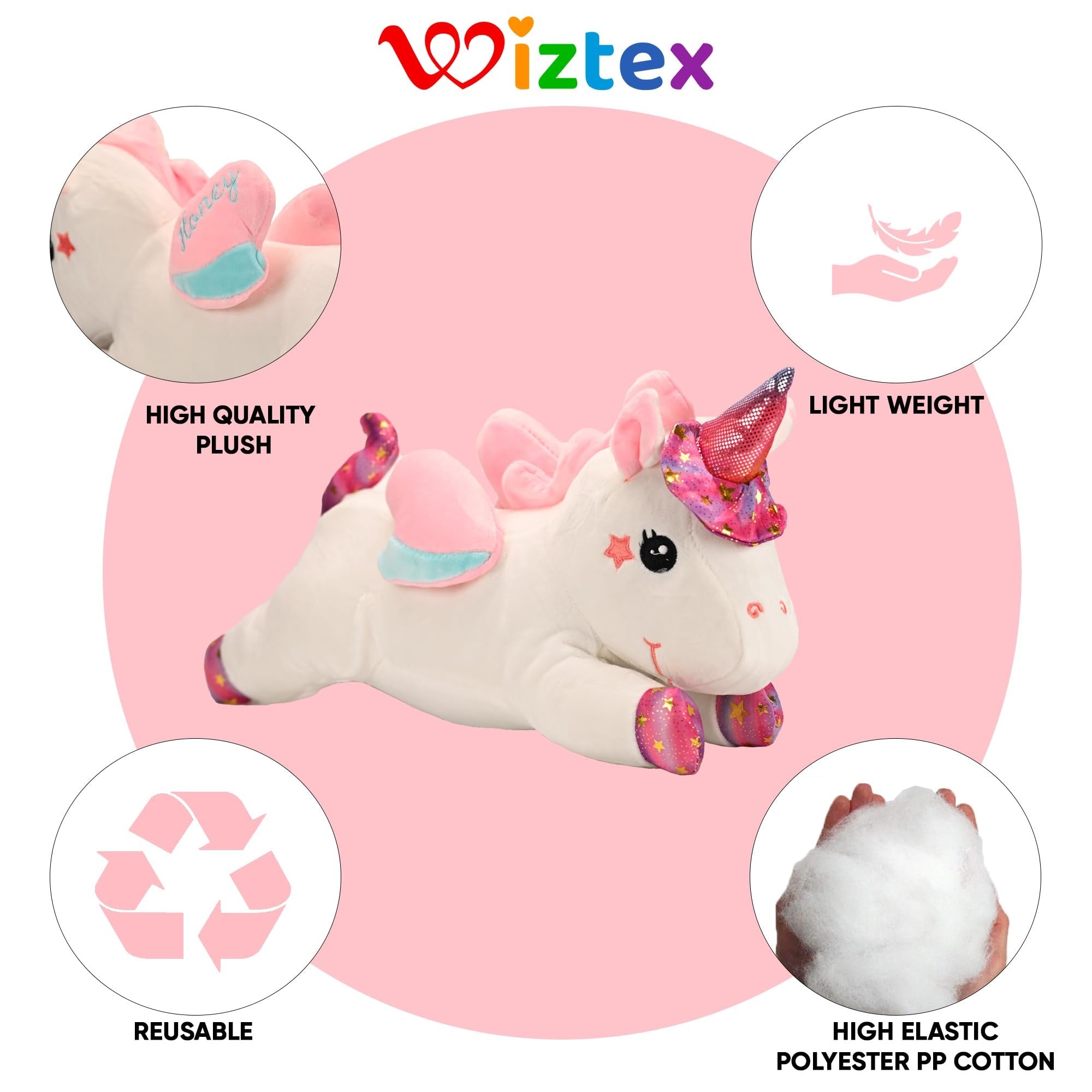 Einhorn Plüschtier 40 cm Geschenk für Kinder Weiß - Wiztex.de