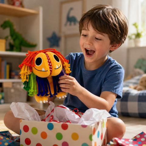 Peluche de Yarnaby Lion Nightmare Monster Playtime Critters