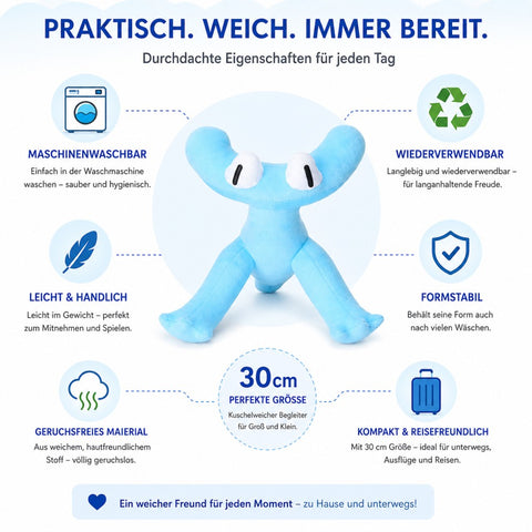 Regenbogenfreunde Cyan Plüschtier