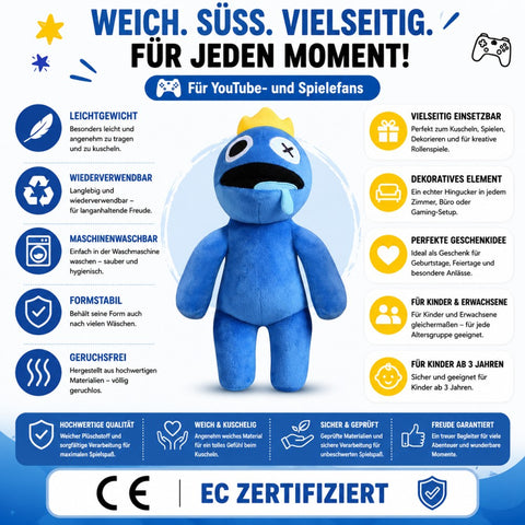 Regenbogenfreunde Robblox Blau Plüschtier