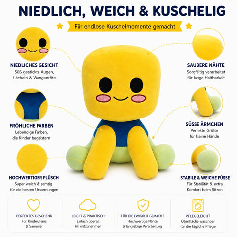 wiztex Becon Blox Buddy Plush Toy (Yellow)