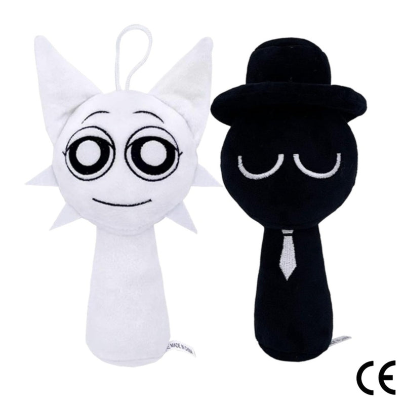 Sprunki Plüschtier (Schwarz-Weiß-Set, 2er-Pack)