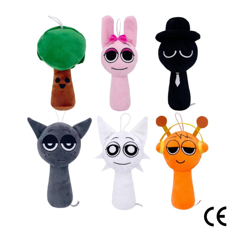 Sprunki Plüschtier (Schwarz-Weiß Set 6, 6er-Pack)
