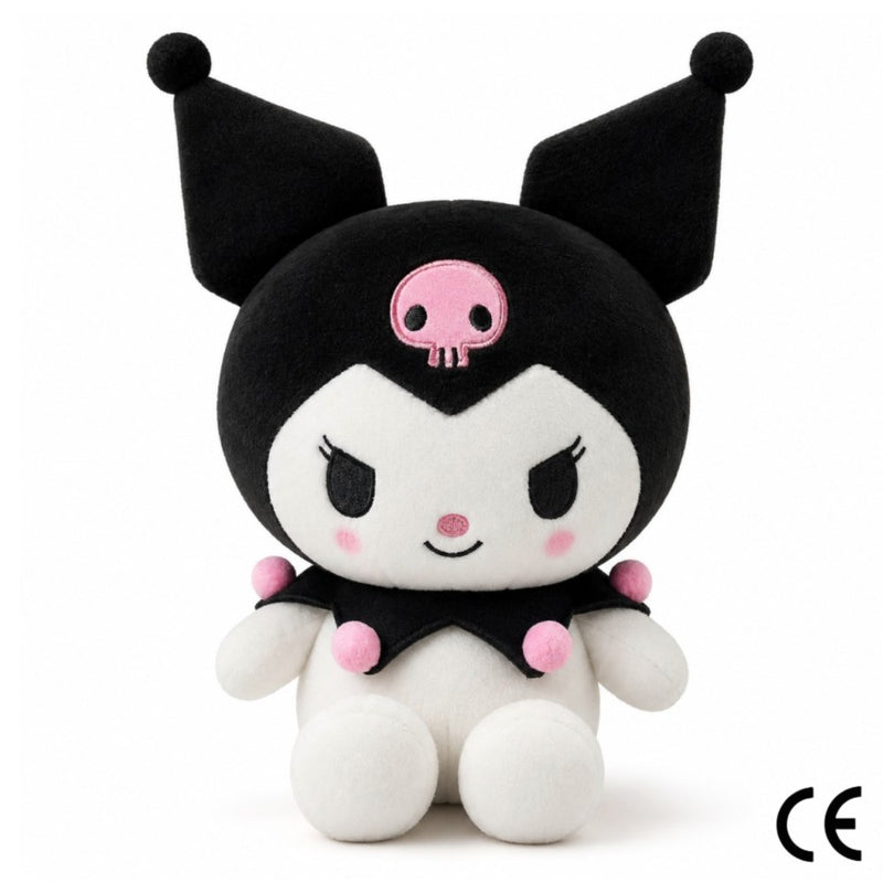 Peluche de gatito Kuromi Sanrio de 23 cm rosa