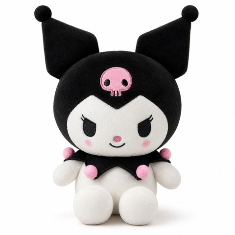 Peluche de gatito Kuromi Sanrio de 23 cm rosa