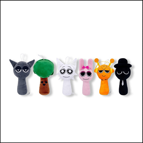 Sprunki Plüschtier (Schwarz-Weiß Set 6, 6er-Pack) - Wiztex.de
