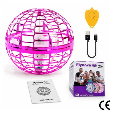 Flynova Pro Bola voladora con mando a distancia, bola flotante de mano (morado)