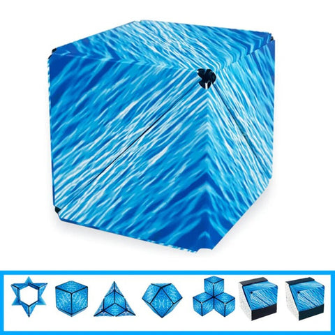 Magic Cube Blue Magnetic 3D Magic Cube Puzzle Blaue Wellen – Wiztex