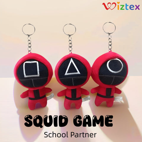 Squid Game Plüsch-Schlüsselanhänger-Set (3 Stück) - Wiztex.de