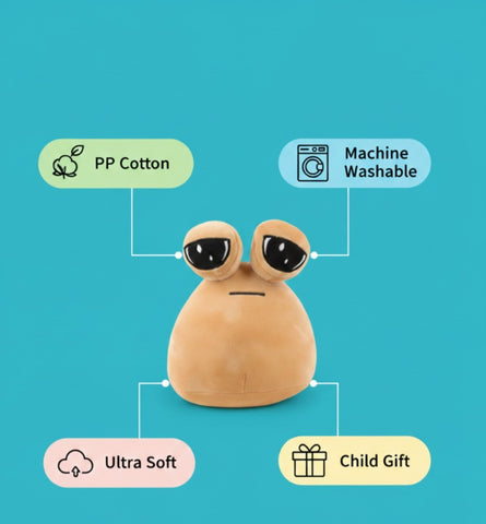 Pou Plüschtiere Kollektion Beige Sad Pou Plüschtier - Wiztex.de