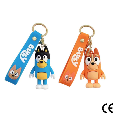 Bluey and Bingo Anime Keychain Set