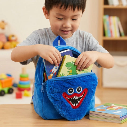 Hagi Wagi Playtime Horror Plüschrucksack Blauer Monster-Rucksack