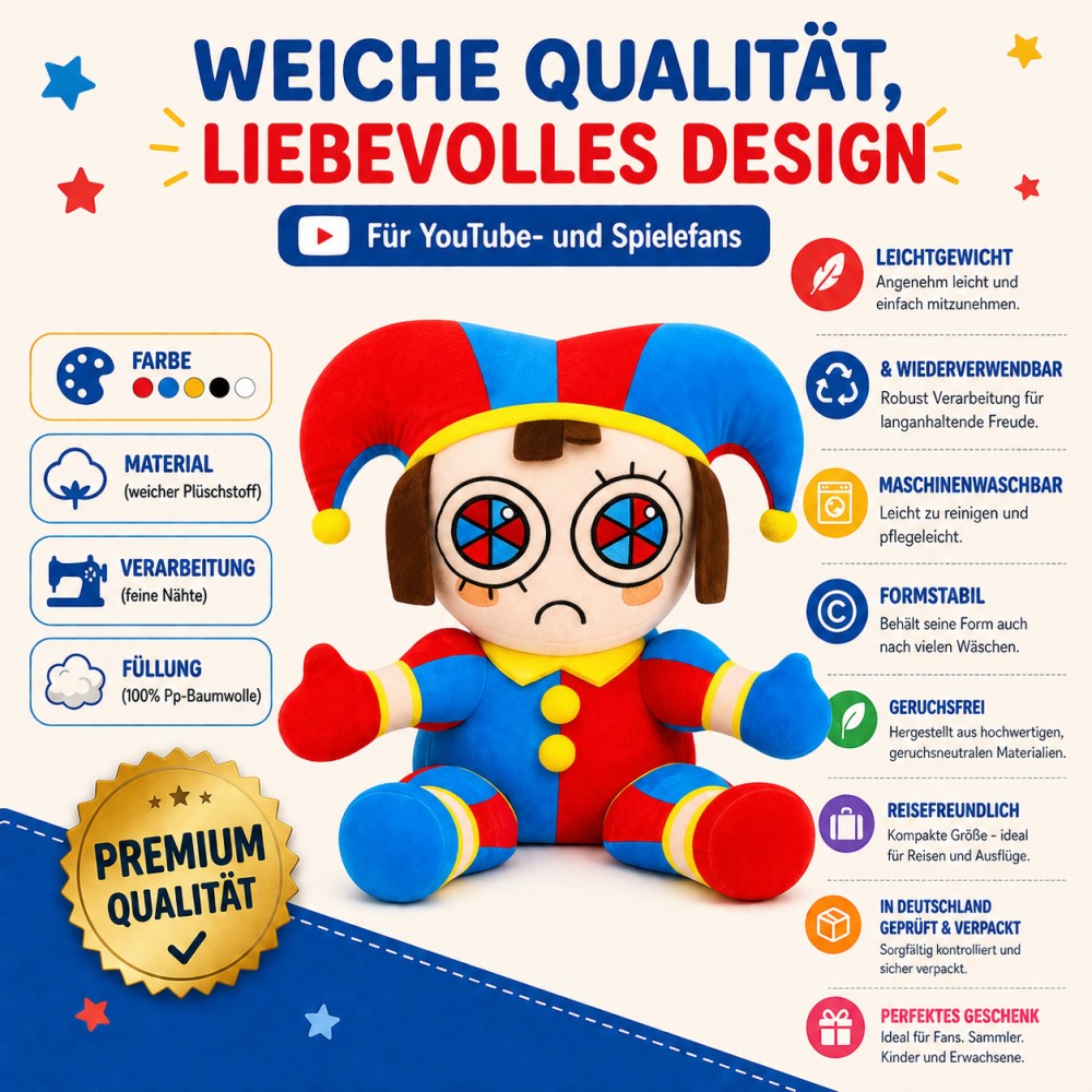 The Amazing Digital Circus Plüschtier 23 cm Pomni