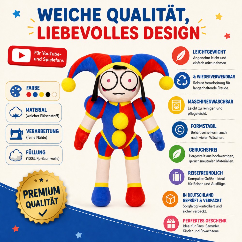 The Amazing Digital Circus Plüschtier 30 cm Pomni