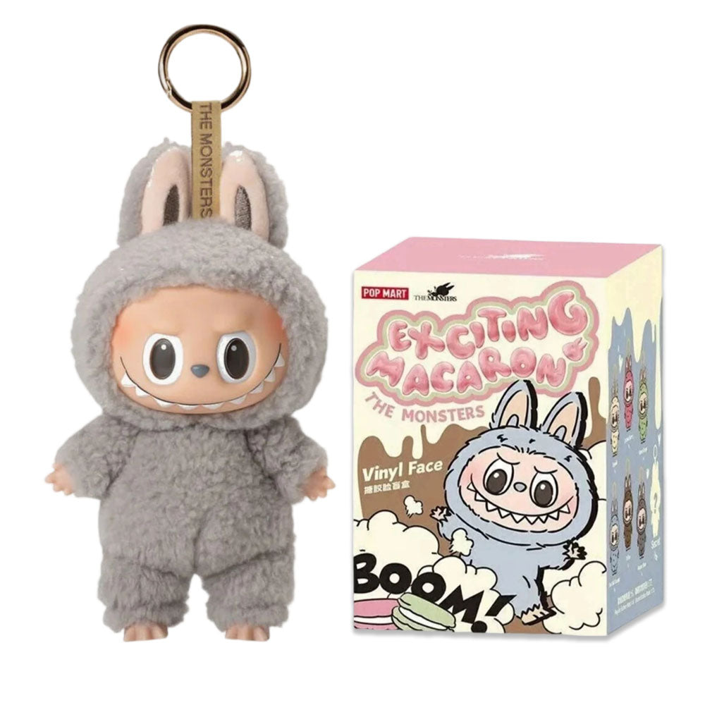 POP MART Labubu Exciting Macron Original "Sesame Bean" (Grau) - Wiztex.de
