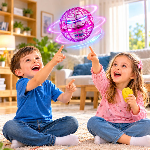 Flynova Pro Bola voladora con mando a distancia, bola flotante de mano (morado)