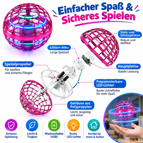 Flynova Pro Bola voladora con mando a distancia, bola flotante de mano (morado)