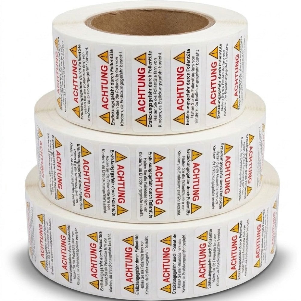 Warnaufkleber gegen Erstickungsgefahr – 45 mm x 15 mm, selbstklebend 5000