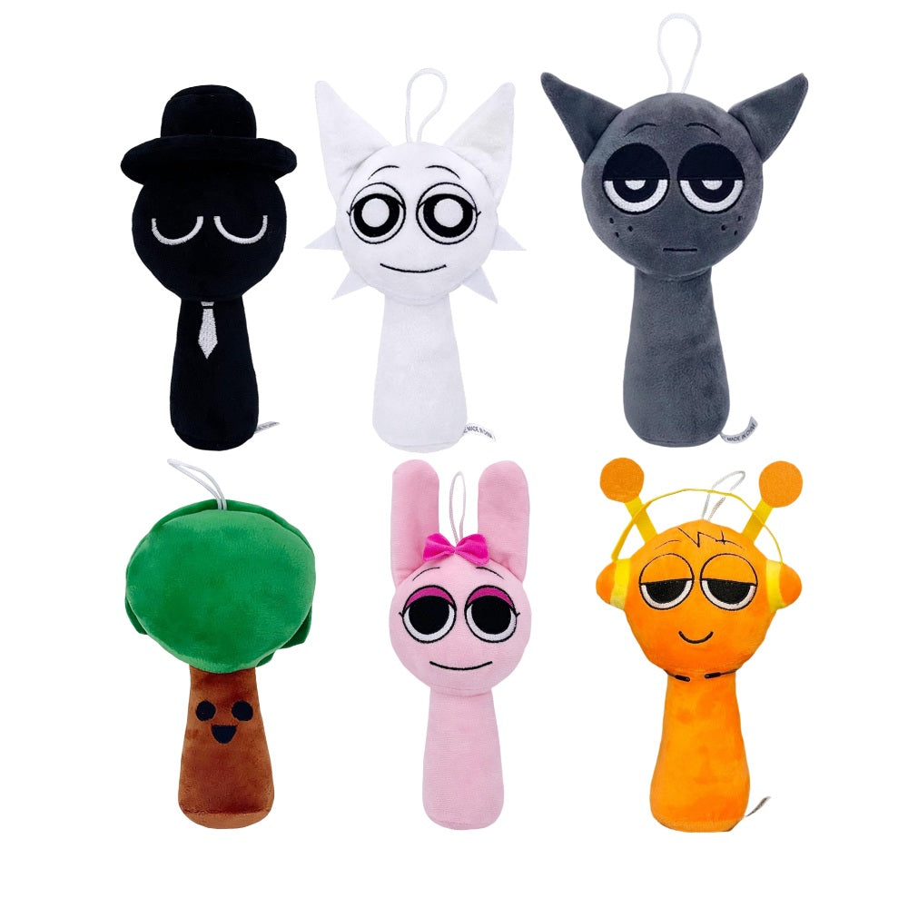 Sprunki Plüschtier (Schwarz-Weiß Set 6, 6er-Pack) - Wiztex.de