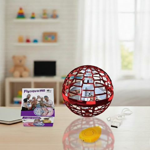 Flynova Pro Fliegender Ball mit Fernbedienung Handheld Schwebeball (Rot)
