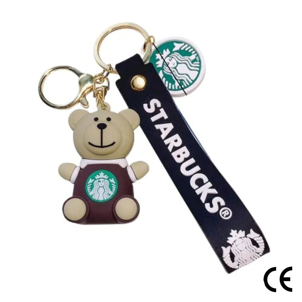 Starbucks Bear Rubber Keychain Brown Bear