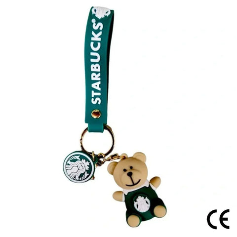 Starbucks Bear Rubber Keychain Black Bear