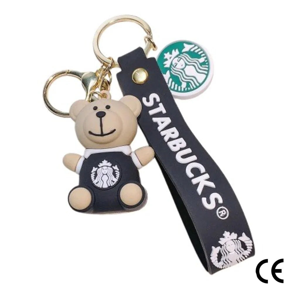 Starbucks Bear Rubber Keychain Green Bear