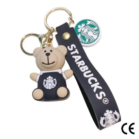 Starbucks Bear Rubber Keychain Green Bear